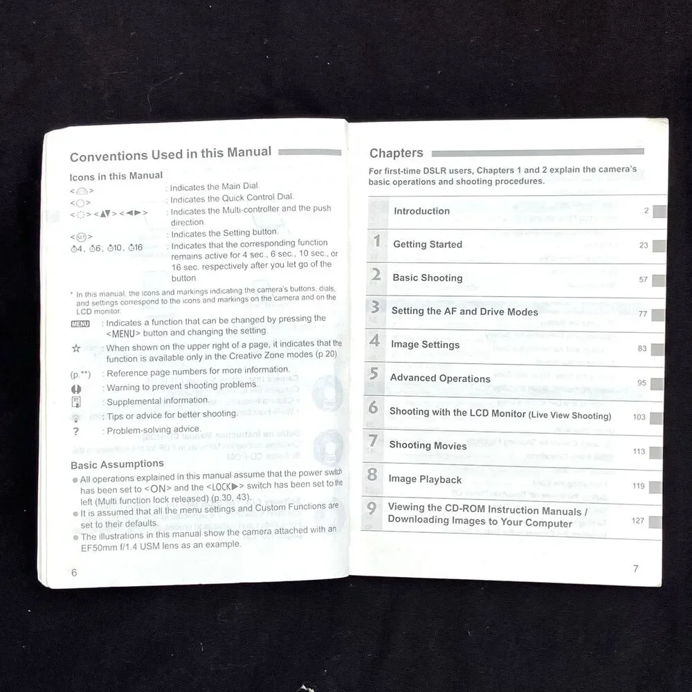 Canon EOS 6D Camera Basic Instruction Manual Booklet Genuine Pocket 6 inch
